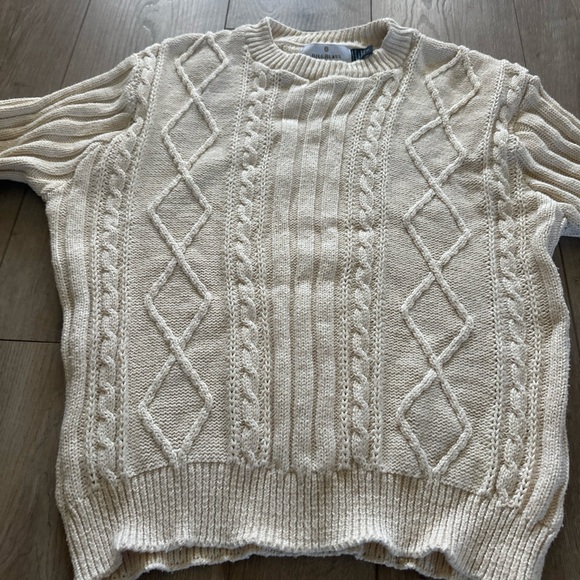 Vintage Bill Blass Sweater Medium Cream Diamond Knit Pattern Grandpa‎ USA Y2K - Picture 7 of 7